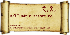 Kálmán Krisztina névjegykártya