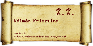 Kálmán Krisztina névjegykártya
