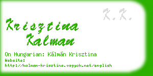 krisztina kalman business card