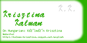 krisztina kalman business card